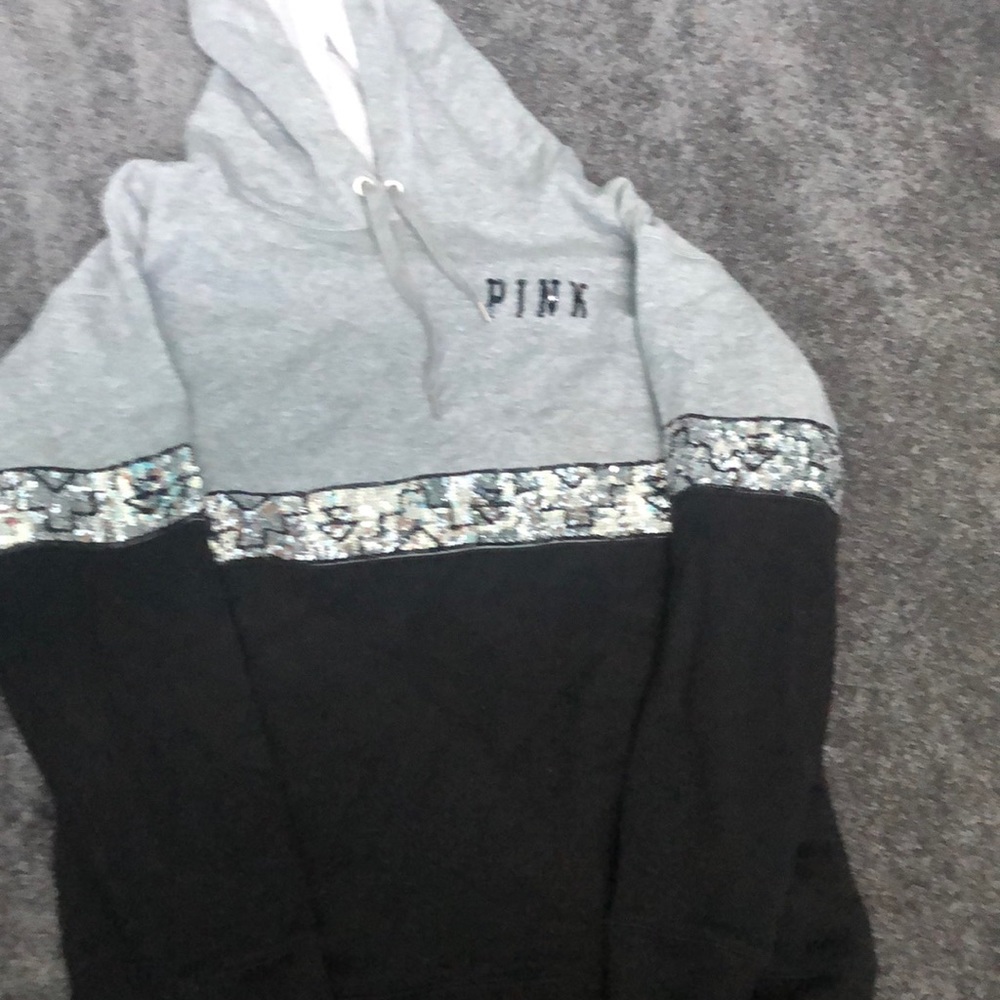 Pink VS Bling Aztec colorblock hoodie